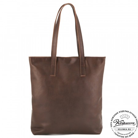 Женская кожаная сумка "Монреаль Нью" (коричневая гладкая кожа)